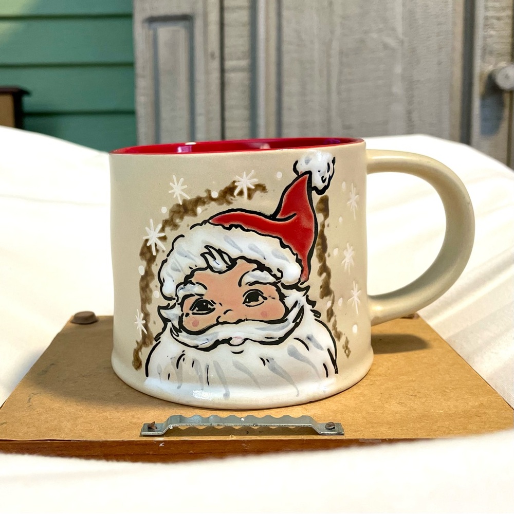 *BRAND NEW* 2023 Eli + Ana SANTA Ceramic Mug - 16 oz - Cream - Christmas Cup